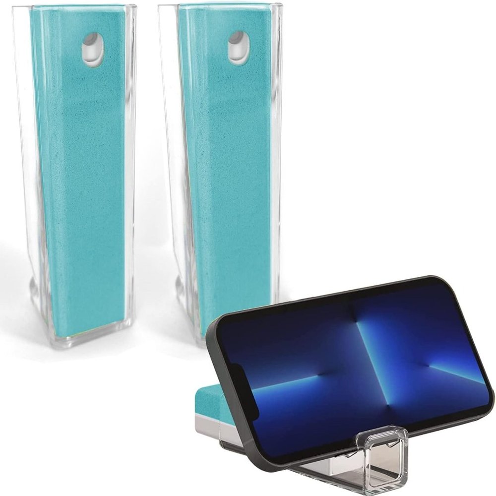 2 All in One Screen Cleaning Sprays with Microfiber and Phone Stand.